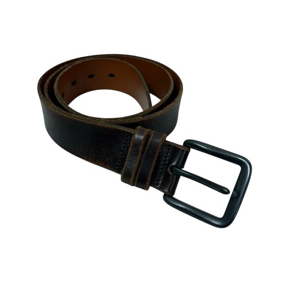 Men';s Brown Leather Fossil BElt 38 - Picture 2 of 5